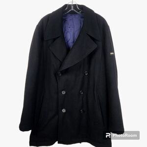 Iceberg Jeans Vintage Mens Double Breasted Wool Blend Pea Coat Size 56